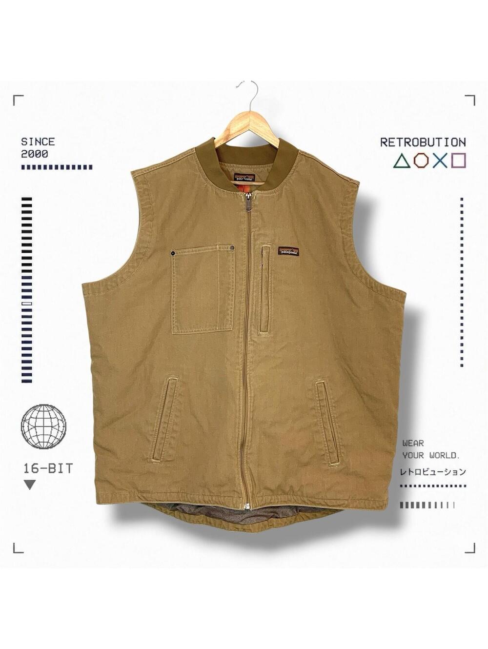 Patagonia Insulated Canvas Work Vest Jacket Tan Size 3XL